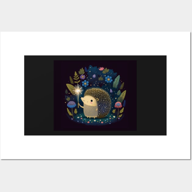 Hedgehog Fairy Tale Scene Wall Art by TheArtfulAI